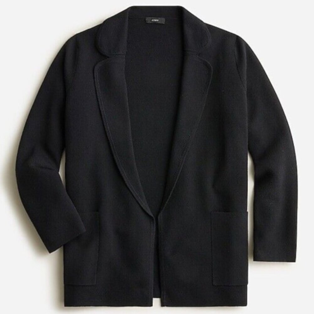 J Crew Eloise Sweater Blazer, Black, Size XXS